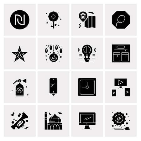 16 Universal Business Icons Vector. Creative Icon Illustration to use in web and Mobile Related project.のイラスト素材