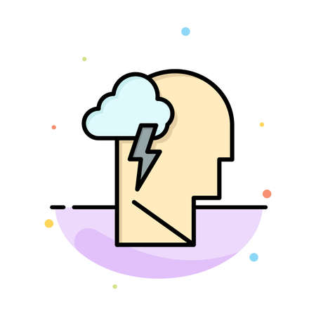 Energy, Mental, Mind, Power Abstract Flat Color Icon Templateのイラスト素材