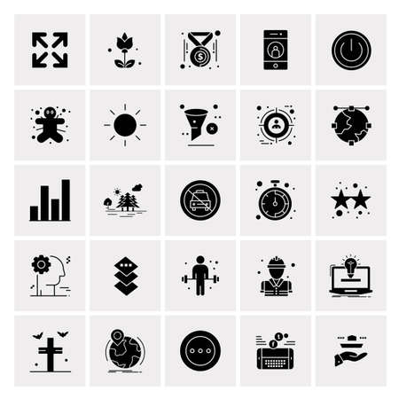 25 Universal Business Icons Vector. Creative Icon Illustration to use in web and Mobile Related project.のイラスト素材