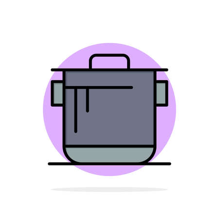 Cooker, Kitchen, Rice, Cook Abstract Circle Background Flat color Iconのイラスト素材