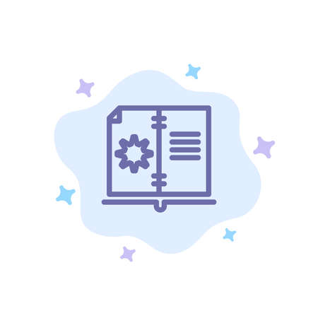 Book, Guide, Hardware, Instruction Blue Icon on Abstract Cloud Backgroundのイラスト素材