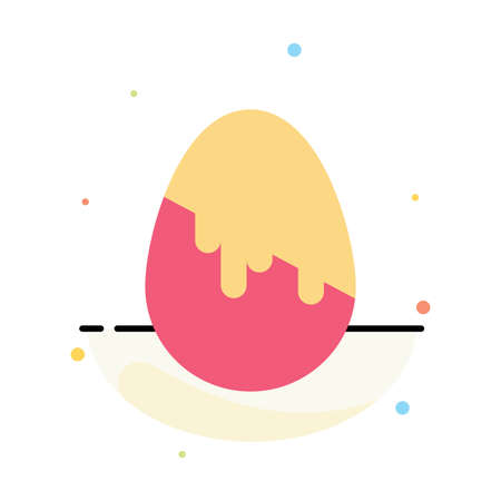 Decoration, Easter, Easter Egg, Egg Abstract Flat Color Icon Templateのイラスト素材