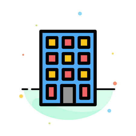 Building, Buildings, Construction Abstract Flat Color Icon Templateのイラスト素材