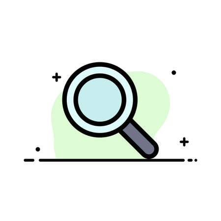 Glass, Look, Magnifying, Search  Business Flat Line Filled Icon Vector Banner Templateのイラスト素材