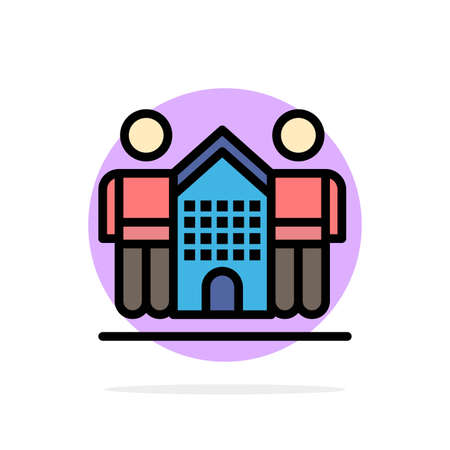 Culture, Friendly, Friends, Home, Life Abstract Circle Background Flat color Iconのイラスト素材