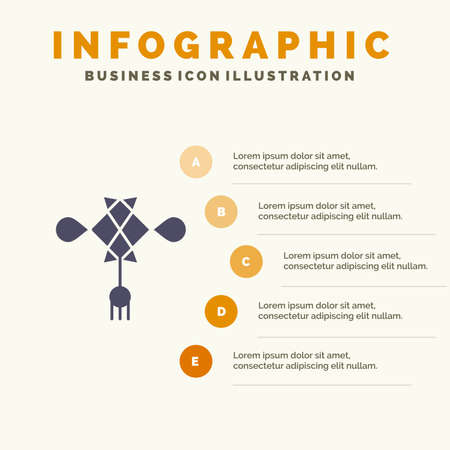 Chinese knot, China, Chinese, Decoration Infographics Presentation Template. 5 Steps Presentationのイラスト素材