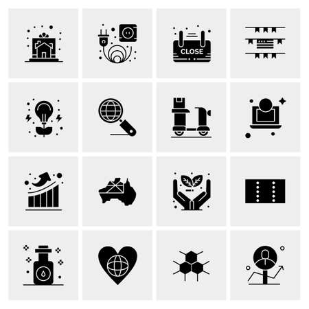 16 Universal Business Icons Vector. Creative Icon Illustration to use in web and Mobile Related project.のイラスト素材