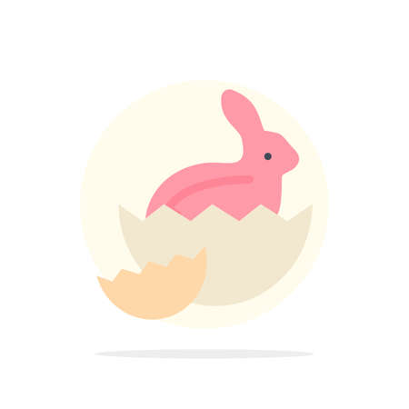 Rabbit, Easter, Baby, Nature Abstract Circle Background Flat color Iconのイラスト素材