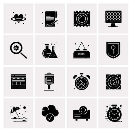 16 Universal Business Icons Vector. Creative Icon Illustration to use in web and Mobile Related project.のイラスト素材