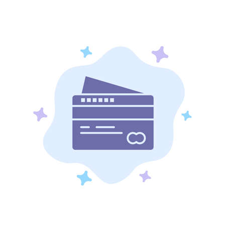 Card, Credit, Payment, Pay Blue Icon on Abstract Cloud Backgroundのイラスト素材