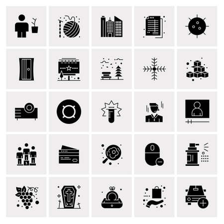 25 Universal Business Icons Vector. Creative Icon Illustration to use in web and Mobile Related project.のイラスト素材