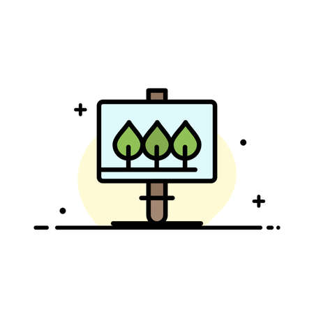 Board, Sign, Easter  Business Flat Line Filled Icon Vector Banner Templateのイラスト素材