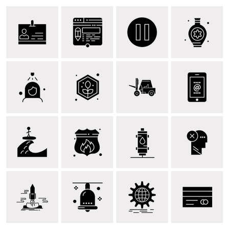 16 Universal Business Icons Vector. Creative Icon Illustration to use in web and Mobile Related project.のイラスト素材