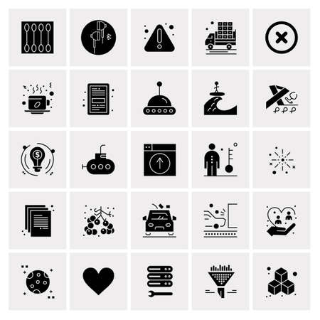 25 Universal Business Icons Vector. Creative Icon Illustration to use in web and Mobile Related project.のイラスト素材