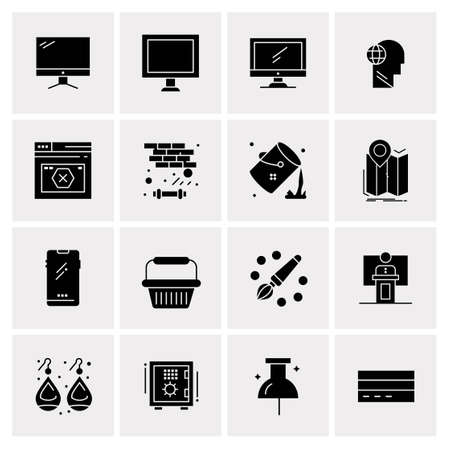 16 Universal Business Icons Vector. Creative Icon Illustration to use in web and Mobile Related project.のイラスト素材