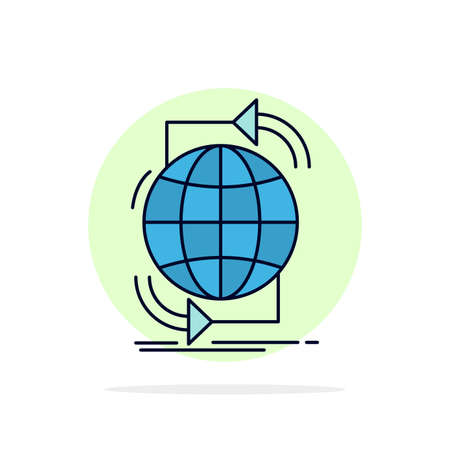 Connectivity, global, internet, network, web Flat Color Icon Vectorのイラスト素材