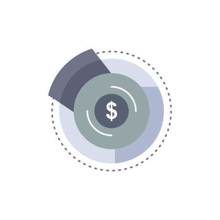 Balance, budget, diagram, financial, graph Flat Color Icon Vectorのイラスト素材