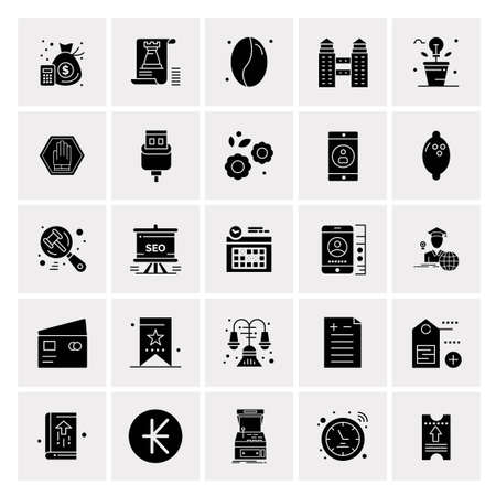 25 Universal Business Icons Vector. Creative Icon Illustration to use in web and Mobile Related project.のイラスト素材