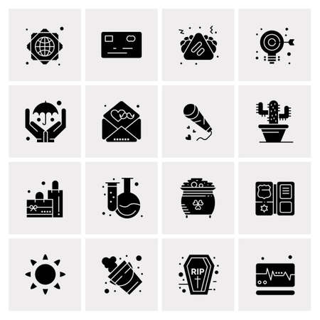 16 Universal Business Icons Vector. Creative Icon Illustration to use in web and Mobile Related project.のイラスト素材