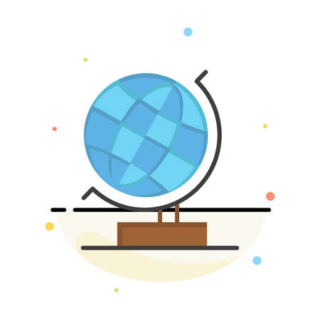 World, Office, Globe, Web Abstract Flat Color Icon Templateのイラスト素材