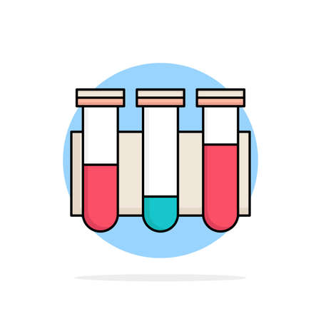Test, Tube, Science, laboratory, blood Flat Color Icon Vectorのイラスト素材