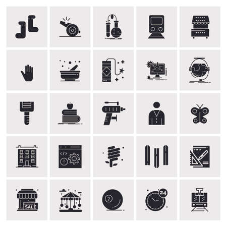 25 Universal Business Icons Vector. Creative Icon Illustration to use in web and Mobile Related project.のイラスト素材
