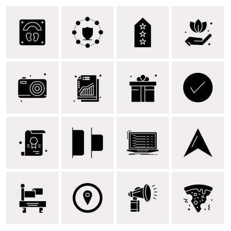 16 Universal Business Icons Vector. Creative Icon Illustration to use in web and Mobile Related project.のイラスト素材