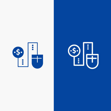 Mouse, Connect, Money, Dollar, Connection Line and Glyph Solid icon Blue banner Line and Glyph Solid icon Blue bannerのイラスト素材