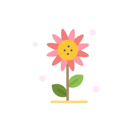 Sunflower, Floral, Nature, Spring  Flat Color Icon. Vector icon banner Templateのイラスト素材