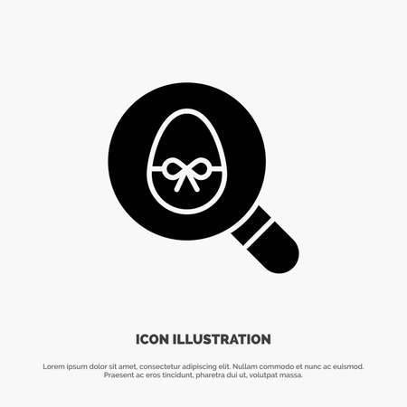 Search, Egg, Easter, Holiday solid Glyph Icon vectorのイラスト素材