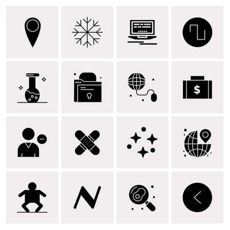 16 Universal Business Icons Vector. Creative Icon Illustration to use in web and Mobile Related project.のイラスト素材