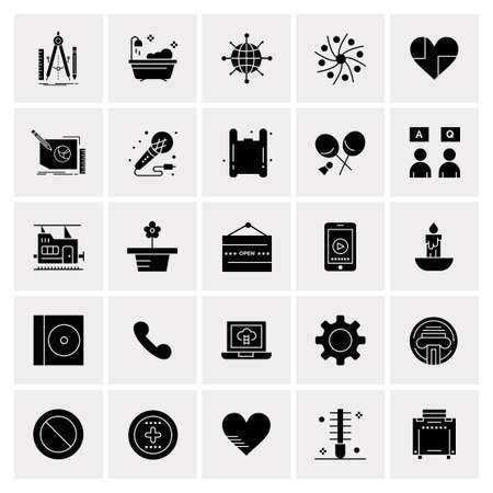 25 Universal Business Icons Vector. Creative Icon Illustration to use in web and Mobile Related project.のイラスト素材