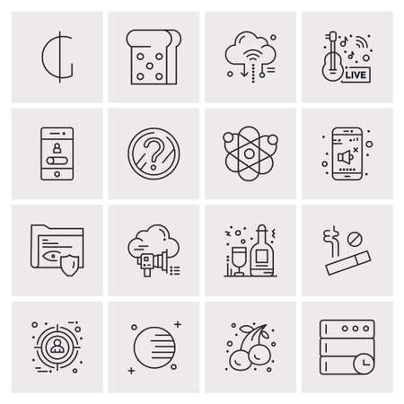 16 Universal Business Icons Vector. Creative Icon Illustration to use in web and Mobile Related project.のイラスト素材