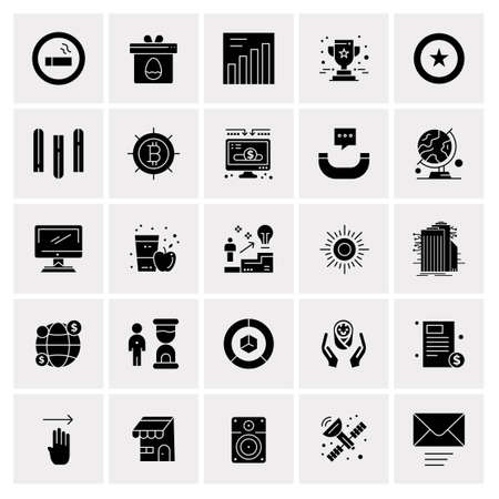25 Universal Business Icons Vector. Creative Icon Illustration to use in web and Mobile Related project.のイラスト素材