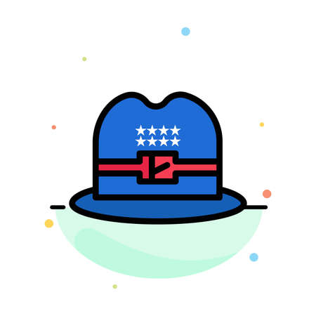 Hat, Cap, American Abstract Flat Color Icon Templateのイラスト素材