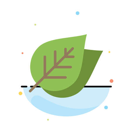 Ecology, Leaf, Nature, Spring Abstract Flat Color Icon Templateのイラスト素材