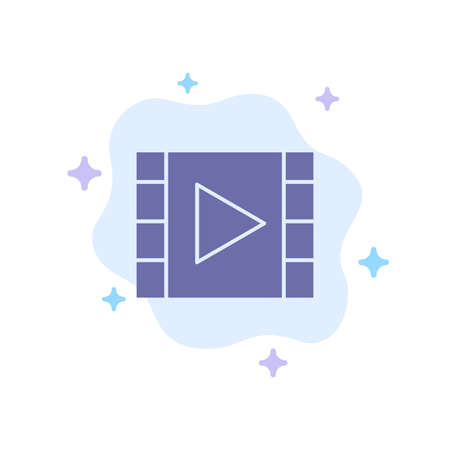Media, Media Player, Multimedia, Player, Stream Blue Icon on Abstract Cloud Backgroundのイラスト素材