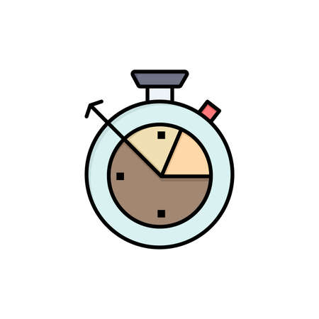 Measure, Time, Clock, Data Science  Flat Color Icon. Vector icon banner Templateのイラスト素材
