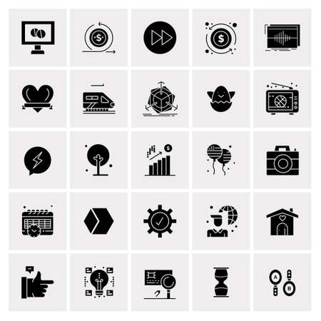 25 Universal Business Icons Vector. Creative Icon Illustration to use in web and Mobile Related project.のイラスト素材
