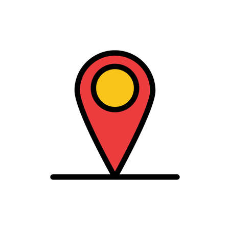 Global, Location, Pin, World  Flat Color Icon. Vector icon banner Template