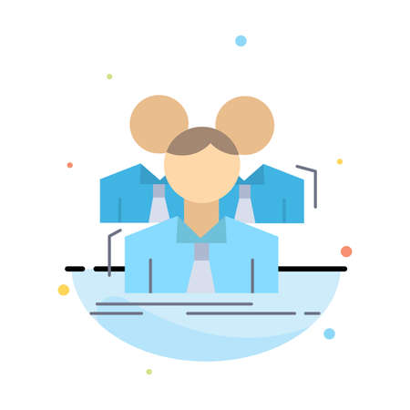 Team, teamwork, Business, Meeting, group Flat Color Icon Vectorのイラスト素材
