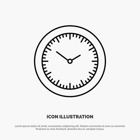 Time, Watch, Minutes, Timer Line Icon Vectorのイラスト素材
