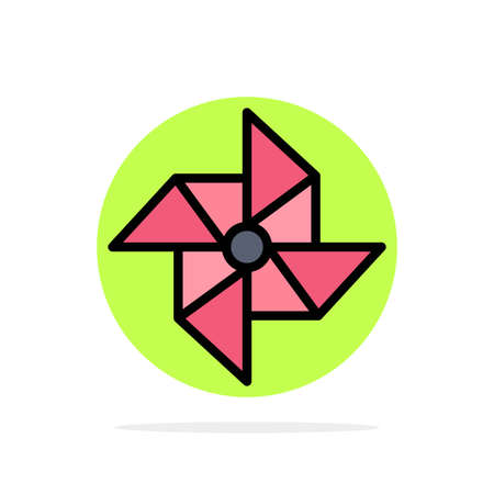 Spring, Wind, Windmill Abstract Circle Background Flat color Iconのイラスト素材