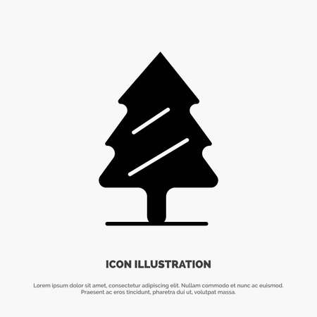 Nature, Pine, Spring, Tree solid Glyph Icon vectorのイラスト素材