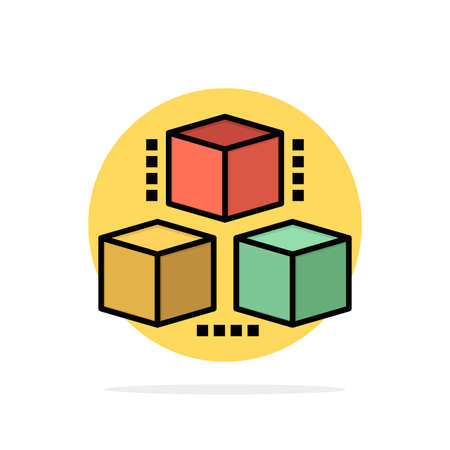 Box, Delivery, Computing, Shipping Abstract Circle Background Flat color Iconのイラスト素材