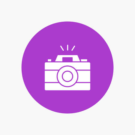 Camera, Image, Photo, Picture white glyph iconのイラスト素材