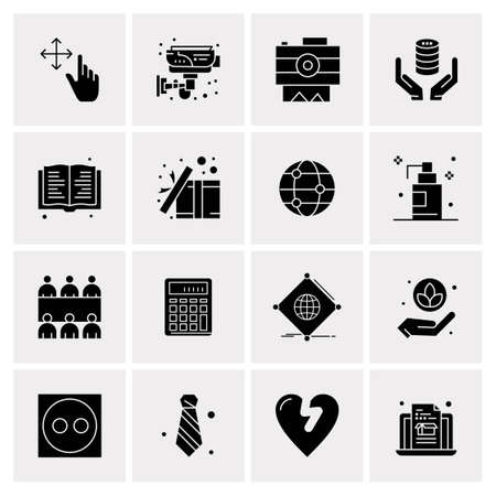 16 Universal Business Icons Vector. Creative Icon Illustration to use in web and Mobile Related project.のイラスト素材