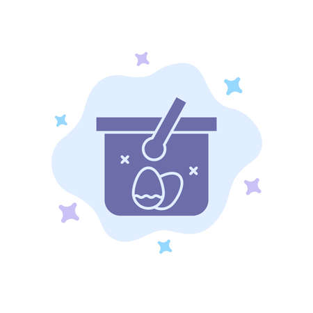 Basket, Cart, Egg, Easter Blue Icon on Abstract Cloud Backgroundのイラスト素材
