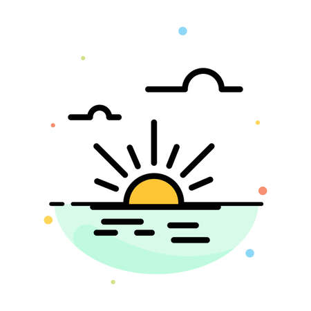 Sun, Brightness, Light, Spring Abstract Flat Color Icon Templateのイラスト素材