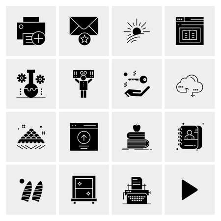16 Universal Business Icons Vector. Creative Icon Illustration to use in web and Mobile Related project.のイラスト素材
